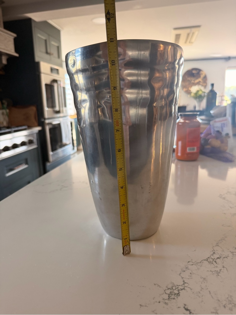 Pottery Barn Hammered Metal Vase - Silver